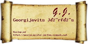 Georgijevits Járfás névjegykártya